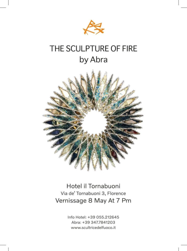 LA SCULTURA DEL FUOCO di ABRA in esposizione a Firenze nello storico hotel IL TORNABUONI