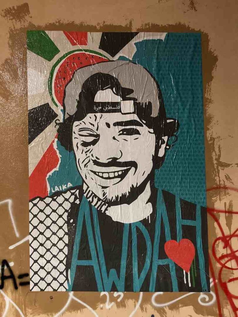 L’omaggio di Laika: un manifesto per Awdah, simbolo della resistenza palestinese