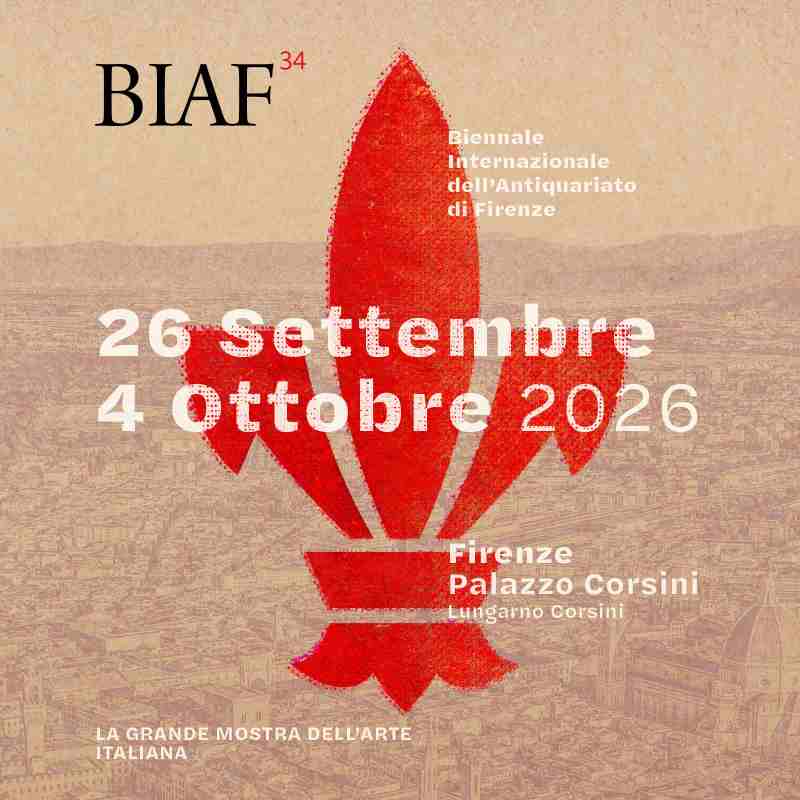 Dal 26 settembre al 4 ottobre 2026 la 34ª Biennale dell’Antiquariato di Firenze